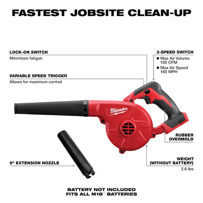 Milwaukee 0884-20 M18 Cordless Compact Blower (Tool Only)