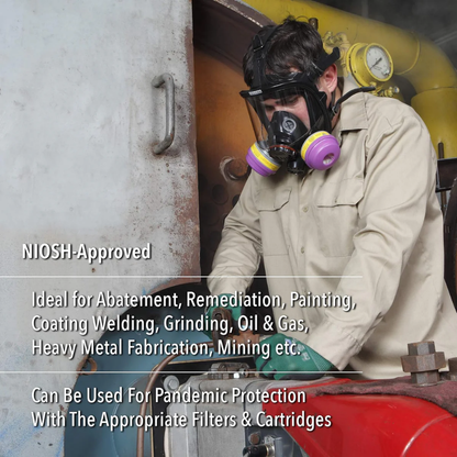 Honeywell 7600 Series Full Facepiece Respirator NIOSH Approved for Industrial Use
