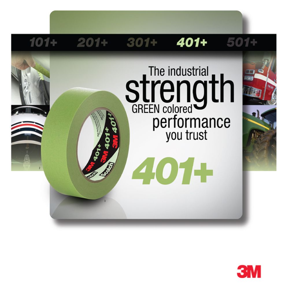 3M Scotch Green High Performance Industrial Masking Tape 401+ Performance Series