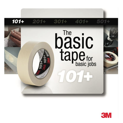 3M 101+ Value Masking Tape roll highlighting "The basic tape for basic jobs.