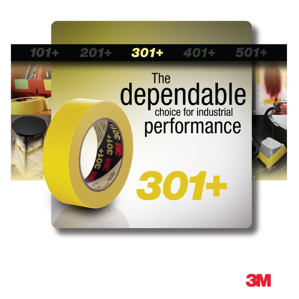 3M Yellow Performance Masking Tape 301+ Industrial Grade Dependable Choice