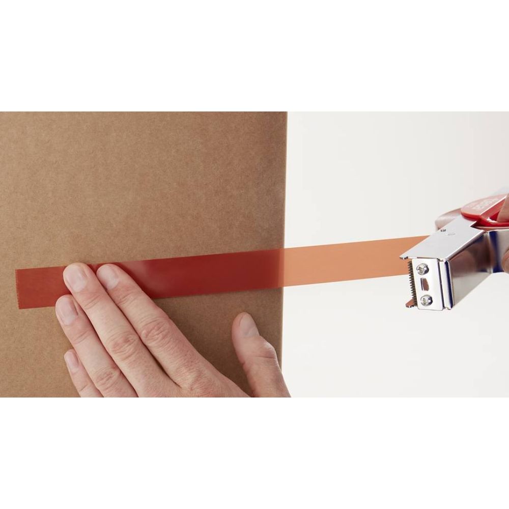 Applying Orange General Purpose Strapping Tape 4287 48MM on Cardboard Box