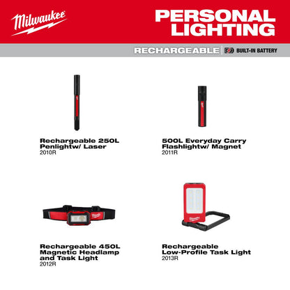 Milwaukee 2013R Tool 500 Lumen USB-C Rechargeable Low-Profile Magnetic Task Light