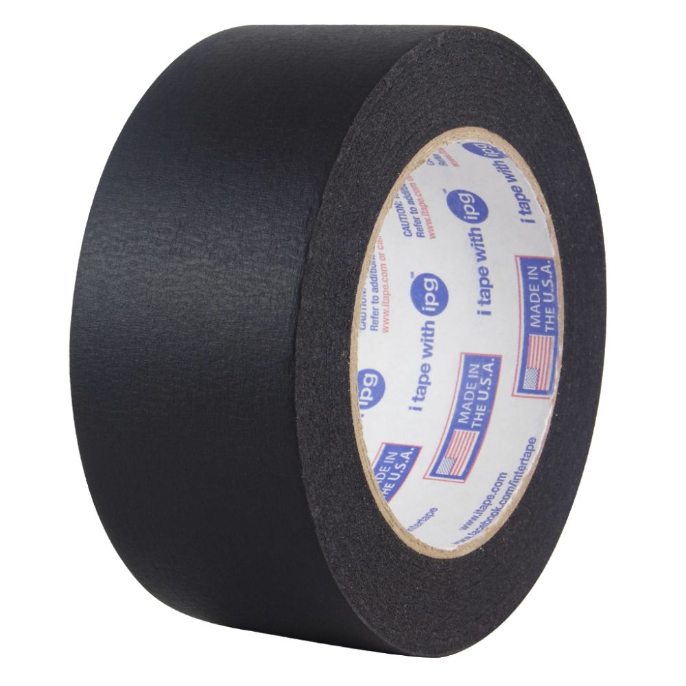 Black masking tape roll for painting and surface protection