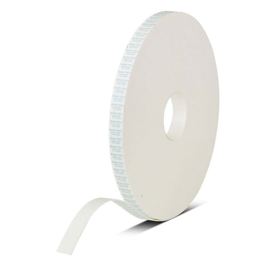 Remo Two double sided removable white foam tape roll with printed liner