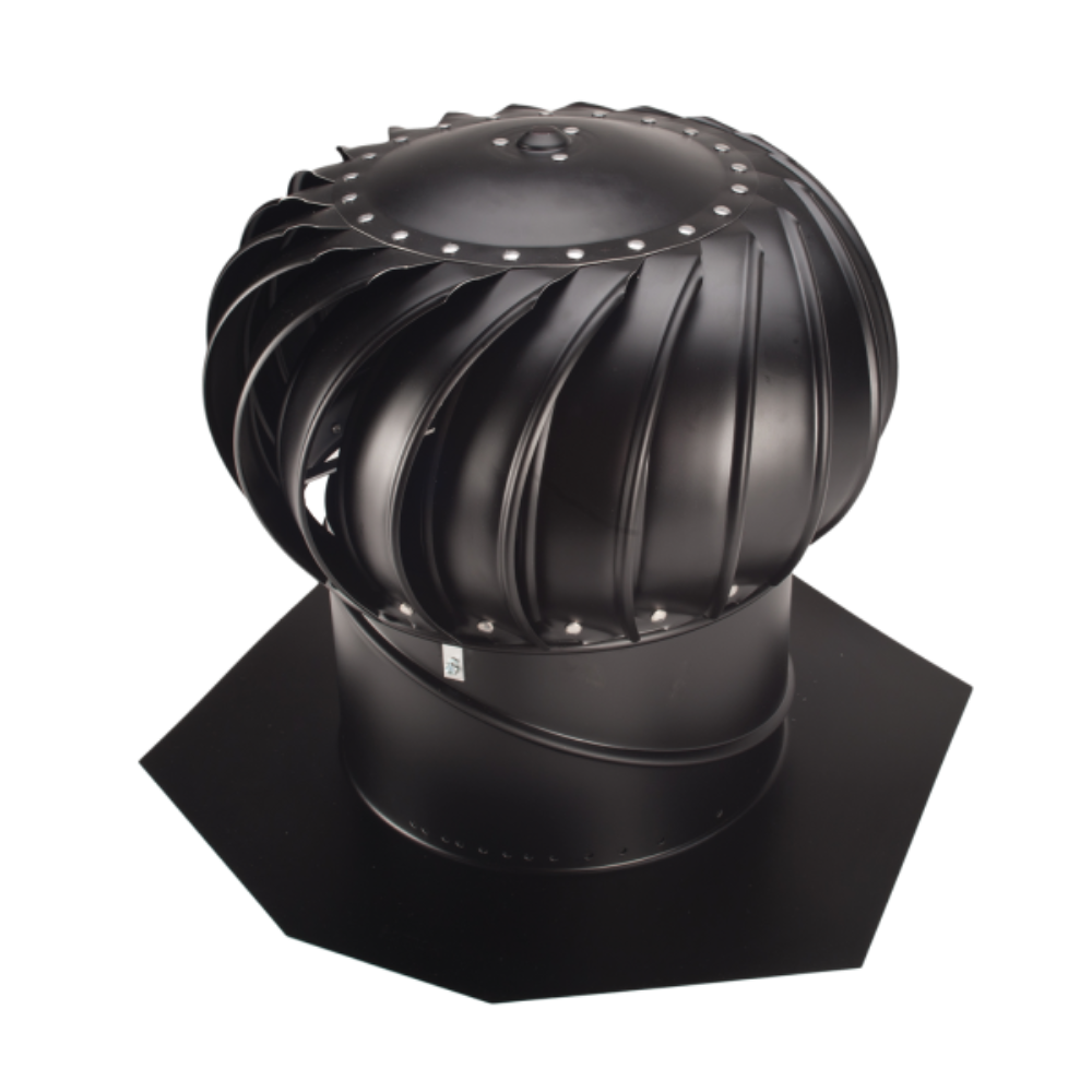 LOMANCO BIB14BLK 14" Black Aluminum Whirlybird Turbine Vent