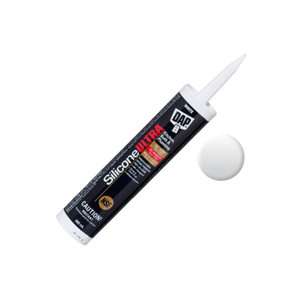 DAP Silicone Ultra Kitchen, Bath & Plumbing Sealant | 300 mL White