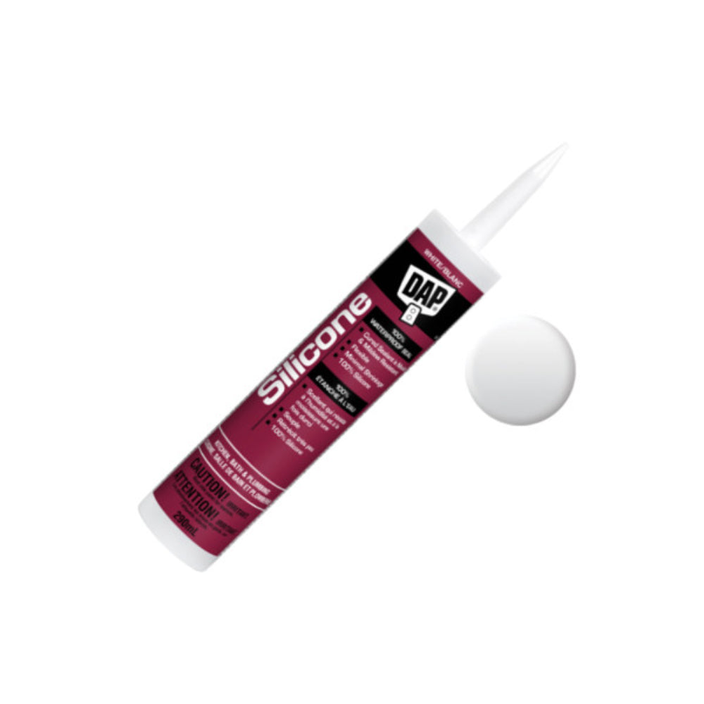 DAP 100% Silicone Kitchen & Bath Sealant | 300 mL White