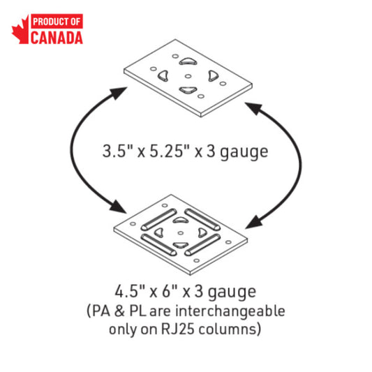 MiTek PKA 3.5" x 5.25" x 0.25" Plate Kit A