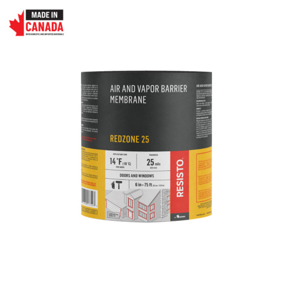 17754 RESISTO 6" x 75 Ft. Red Zone 25 Mil Air & Vapor Barrier Membrane