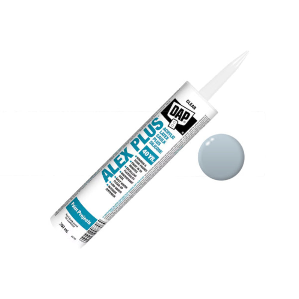 DAP ALEX PLUS Acrylic Latex Caulk with Silicone | 300 mL Clear