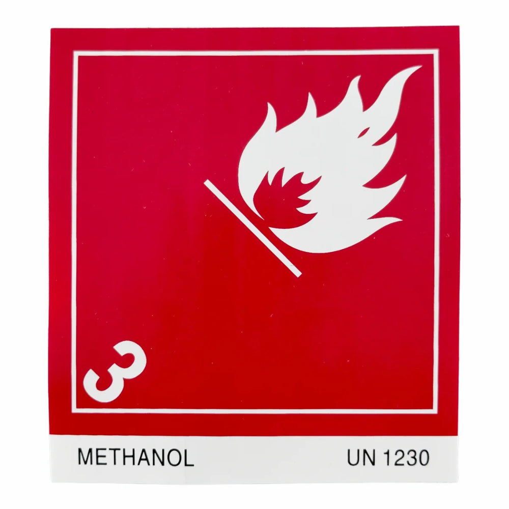 Class 3 Methanol Placard Label | UN 1230 | 4" × 4"
