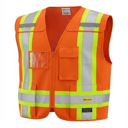 Cruiser Vest Orange with Reflective Tape | High Visibility Safety Vest