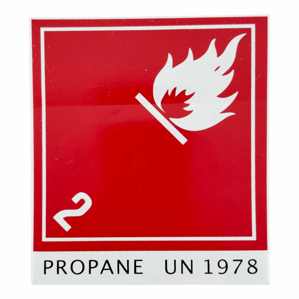 Class 2.1 Propane Placard Label | UN 1978 | 4" × 4"