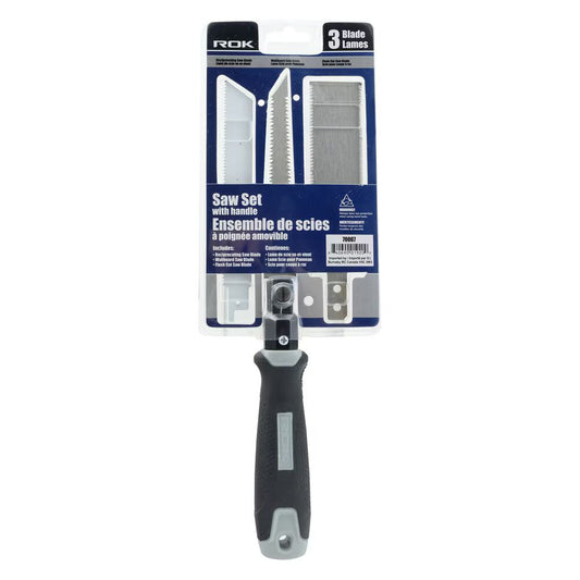 3-Blade Saw Set with Handle for Cutting Applications