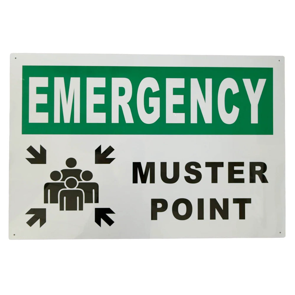Emergency Muster Point Sign 24" x 36" | Emergency Assembly Area Safety Sign