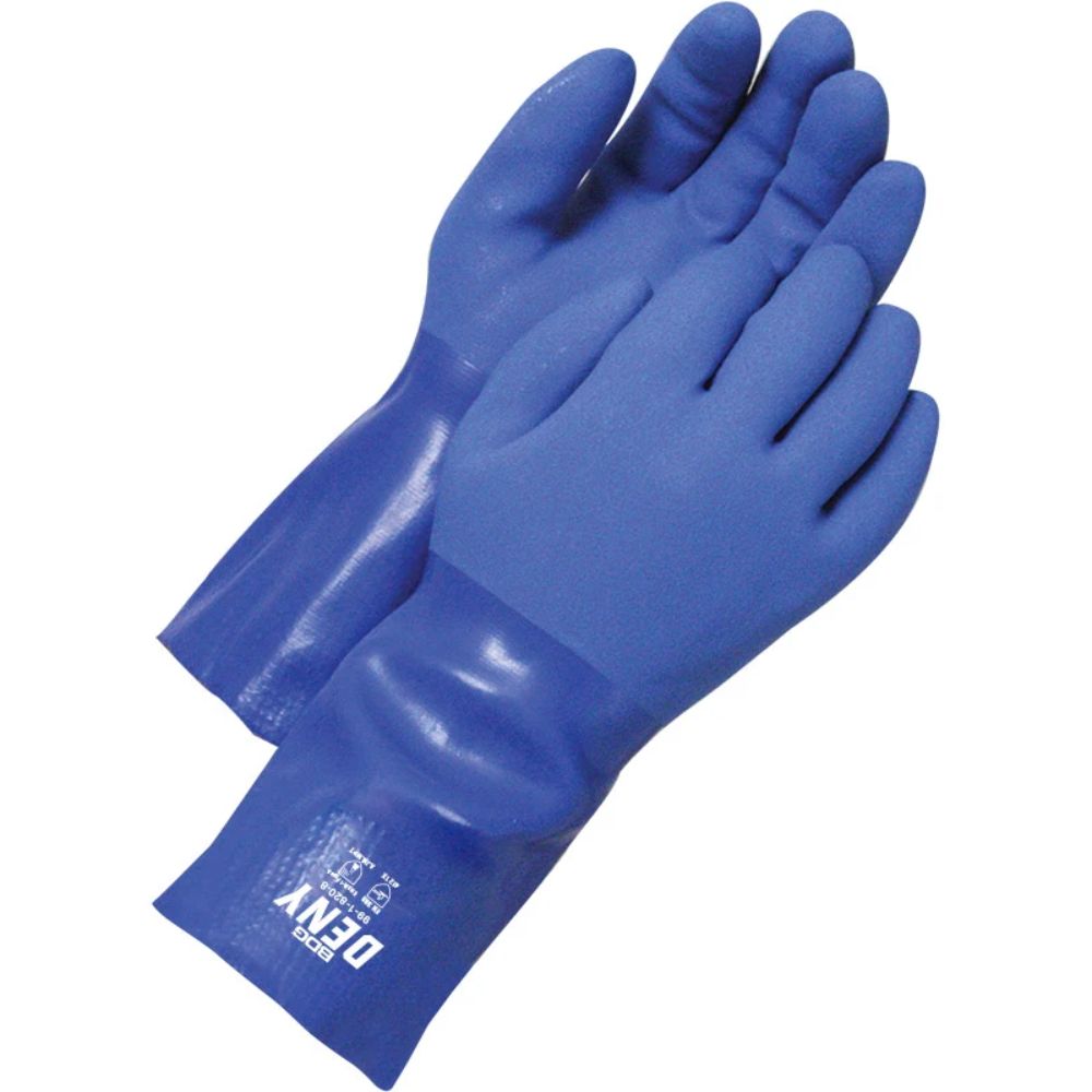 12" PVC Gloves with Cotton Lining | Waterproof Work Gloves