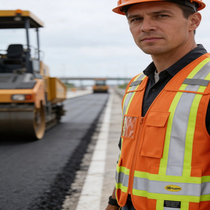 Cruiser Vest Orange with Reflective Tape | High Visibility Safety Vest