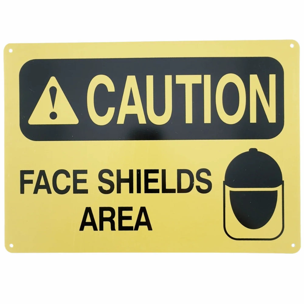Faceshield Area Sign | Caution Face Shield Required Safety Sign