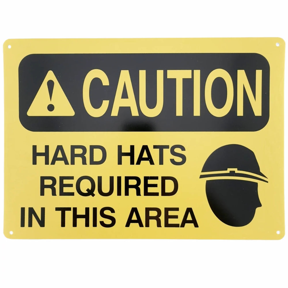 Caution Hard Hats Required Sign | Head Protection PPE Safety Sign