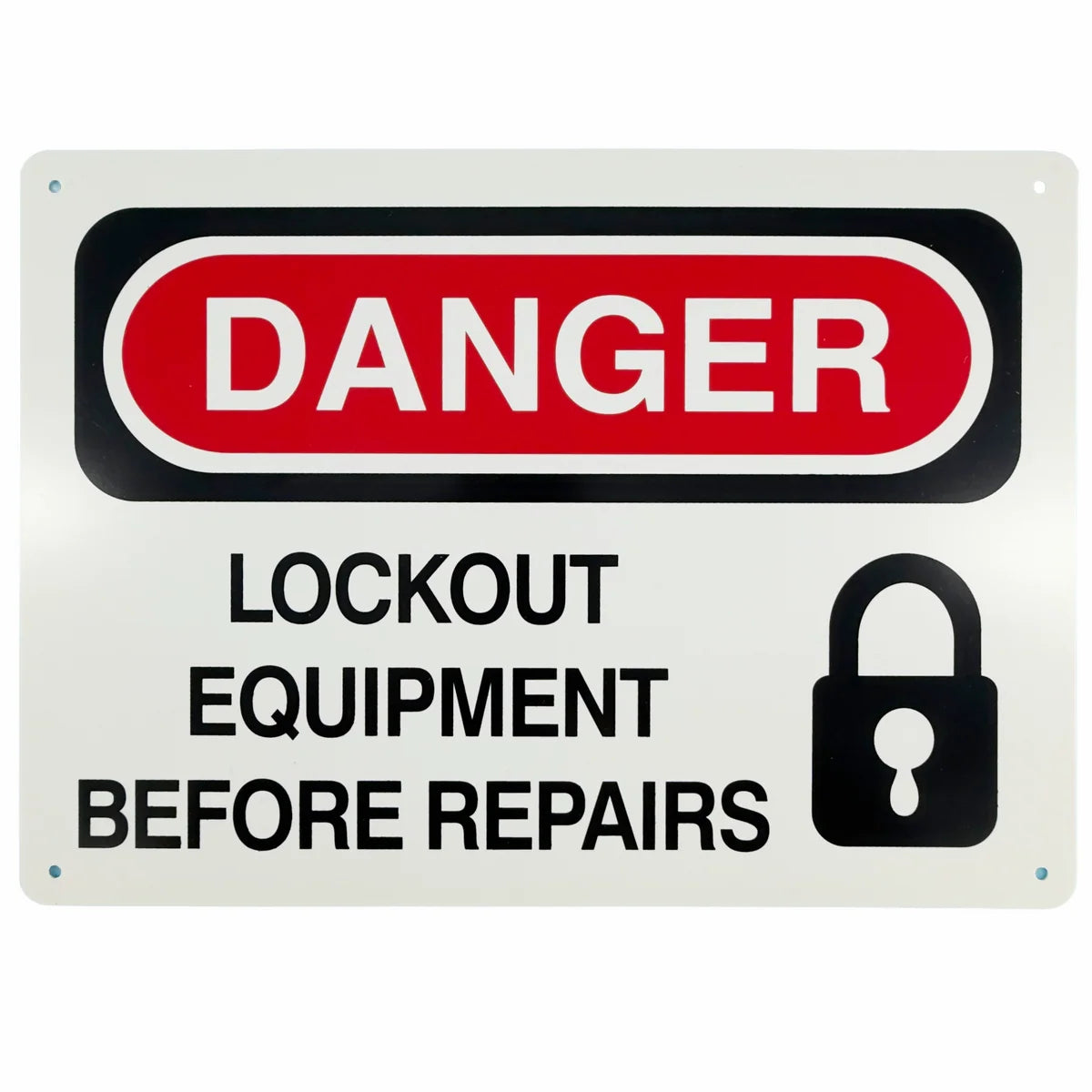 Danger Lockout Equipment Before Repairs Sign | Safety Warning Sign