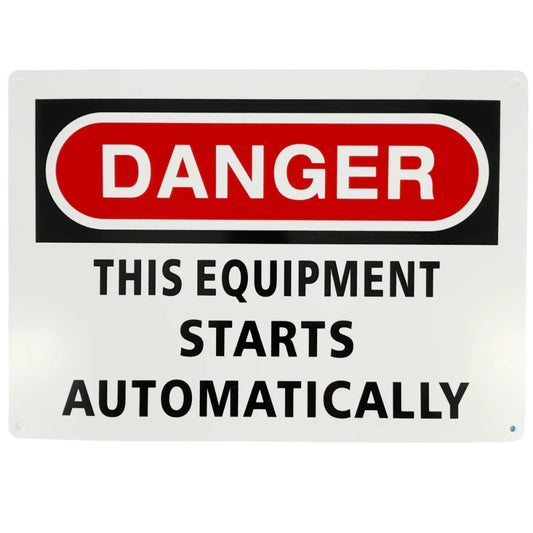 Danger This Equipment Starts Automatically Safety Sign – Warning Sign