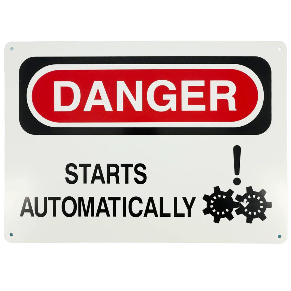 Danger Starts Automatically Sign | Automatic Start Safety Warning Sign