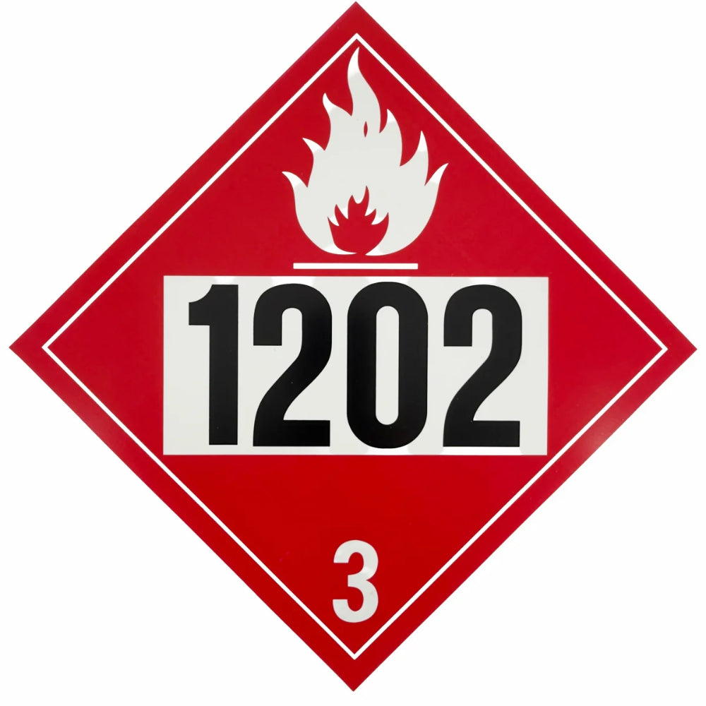 Class 3 (1202) Gas Oil Diesel Fuel Placard | Hazardous Material Safety Sign