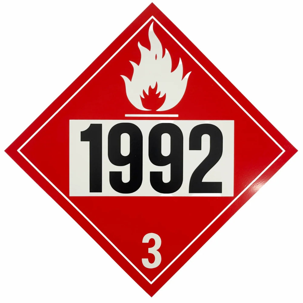 Class 3 (UN 1992) Flammable Liquids, Toxic n.o.s. Placard | Hazardous Material Safety Sign