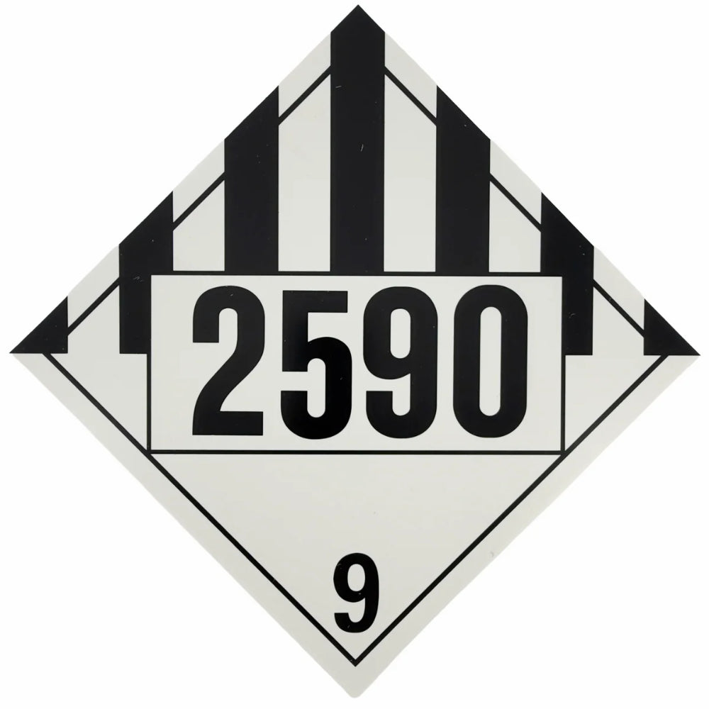 Class 9 (UN 2590) Asbestos Placard | Hazardous Material Safety Sign