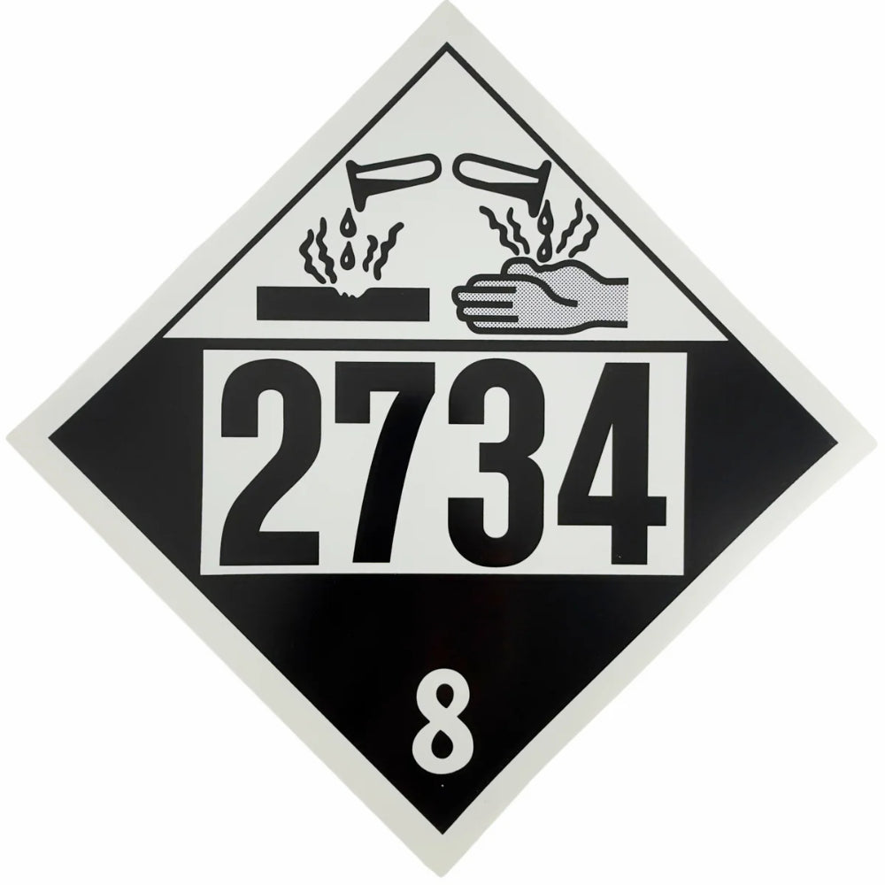 Class 8 UN 2734 Placard | Corrosive Flammable Liquid