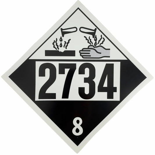 Class 8 UN 2734 Placard | Corrosive Flammable Liquid