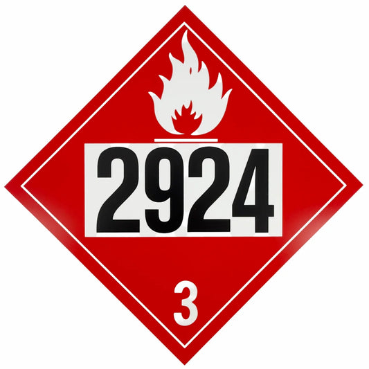 Class 3 UN 2924 Placard | Flammable Liquids, Corrosive