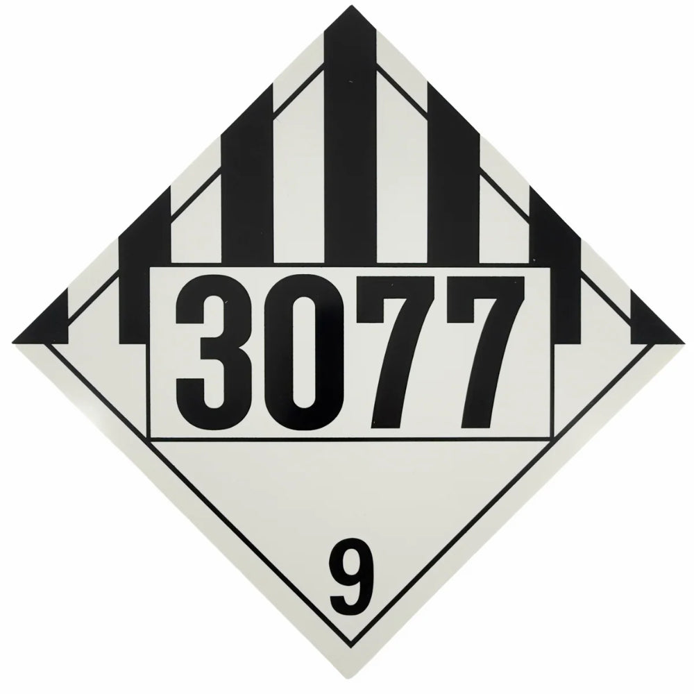 Class 9 (UN 3077) Environmentally Hazardous Substance Placard | Hazardous Material Safety Sign