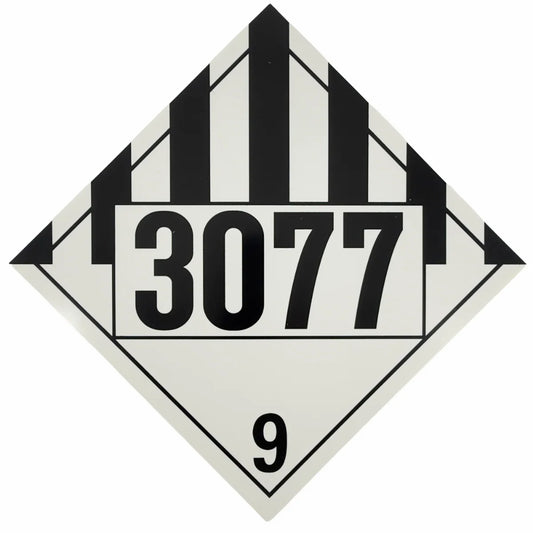 Class 9 (UN 3077) Environmentally Hazardous Substance Placard | Hazardous Material Safety Sign