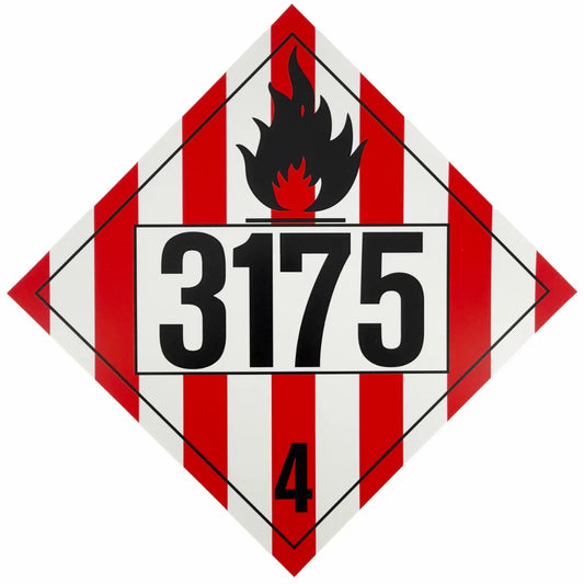 Class 4 UN 3175 Placard | Solids Containing Flammable Liquid