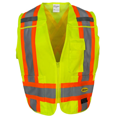 Cruiser Vest Yellow with Reflective Tape | High Visibility Safety Vest