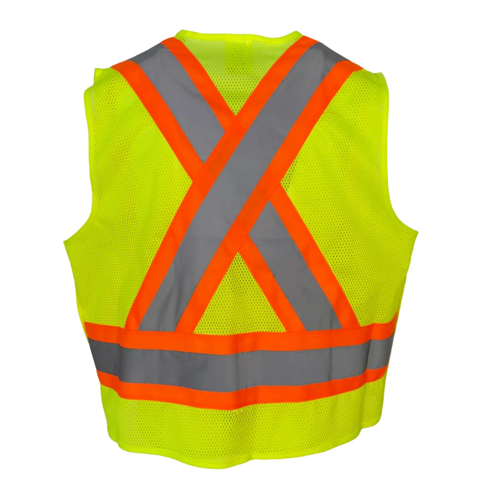 Cruiser Vest Yellow with Reflective Tape | High Visibility Safety Vest