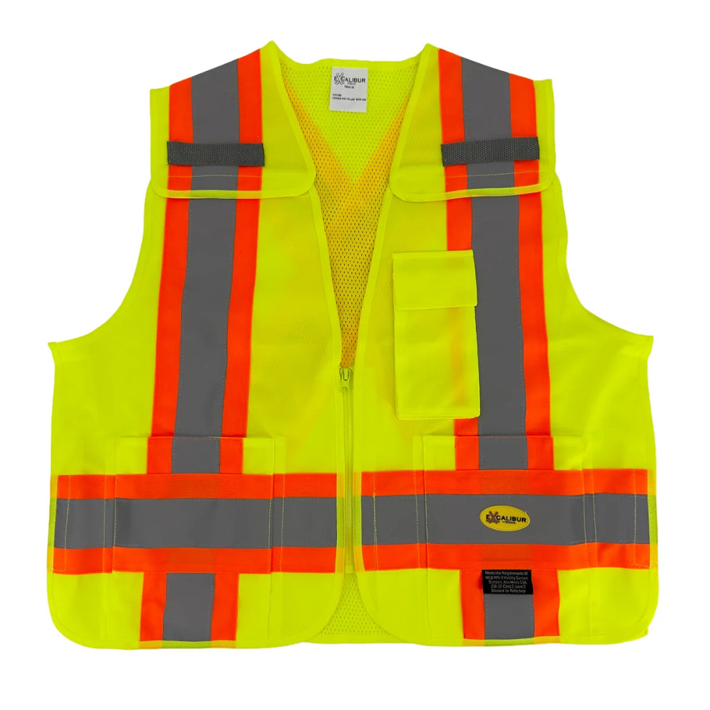 Cruiser Vest Yellow with Reflective Tape | High Visibility Safety Vest
