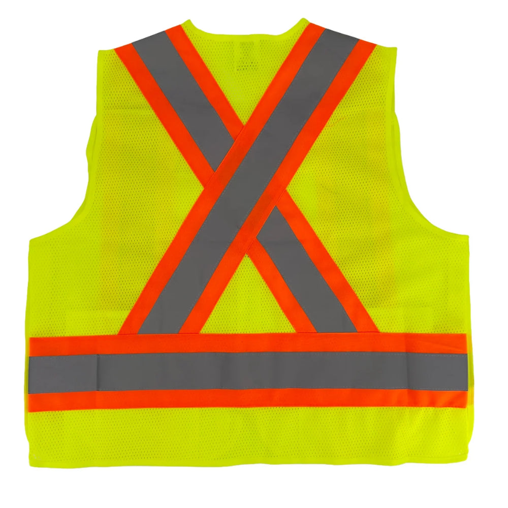Cruiser Vest Yellow with Reflective Tape | High Visibility Safety Vest