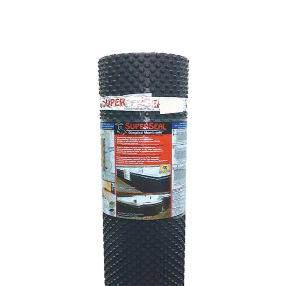SUPERSEAL 7.11 Ft. x 65.6 Ft. Dimpled Foundation Membrane – Black