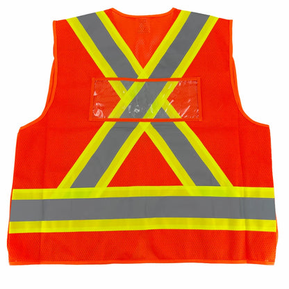 Cruiser Vest Orange with Reflective Tape | High Visibility Safety Vest