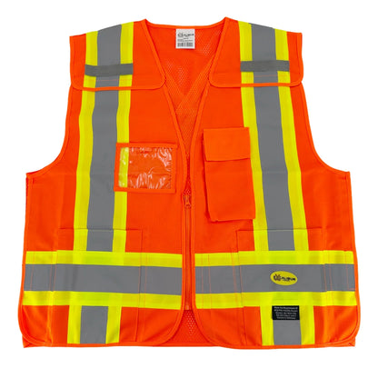 Cruiser Vest Orange with Reflective Tape | High Visibility Safety Vest