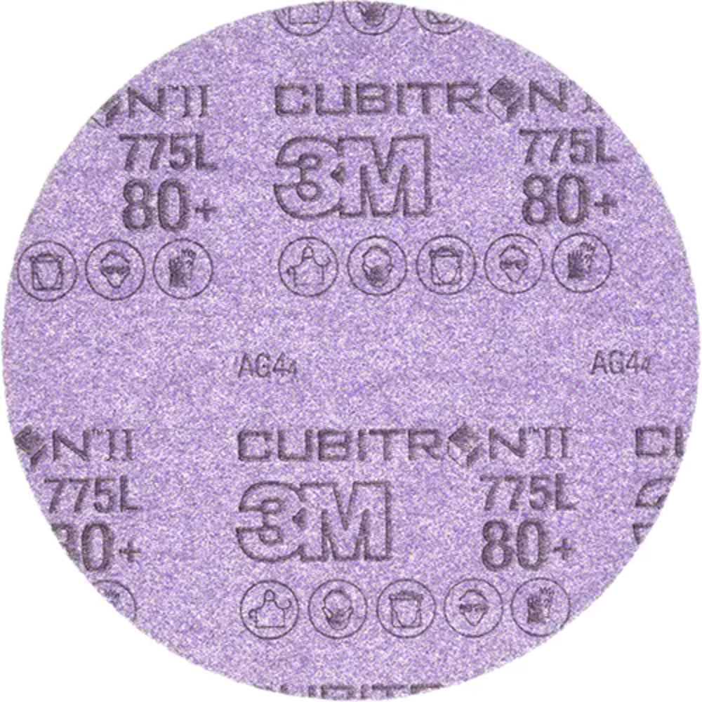 3M™ Cubitron™ II 775L Film Disc, 6", 80+ Grit, Ceramic
