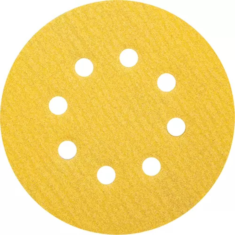 Norton Gold Reserve A296 Paper Hook & Loop Vacuum Disc, 5", 120 Grit, Aluminum Oxide, C-Weight