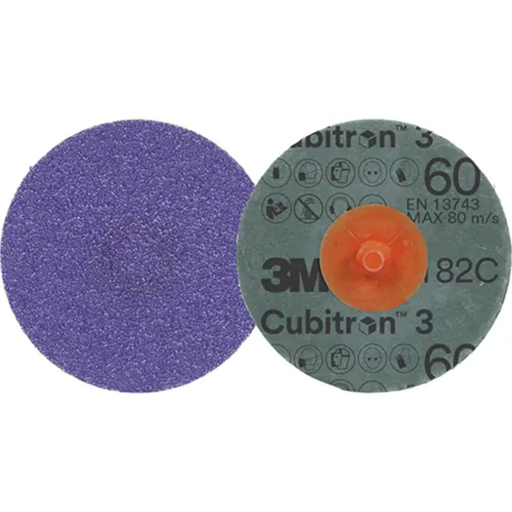 3M Cubitron 3 Roloc Fibre Disc 1182C, 2" Diameter, 60+ Grit, Ceramic