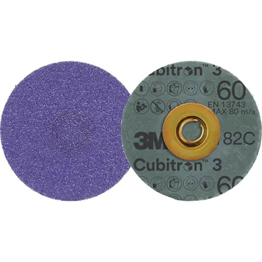 3M™ Cubitron™ 3 Roloc™ Fibre Disc 1182C, 2" Dia., 60+ Grit, Ceramic
