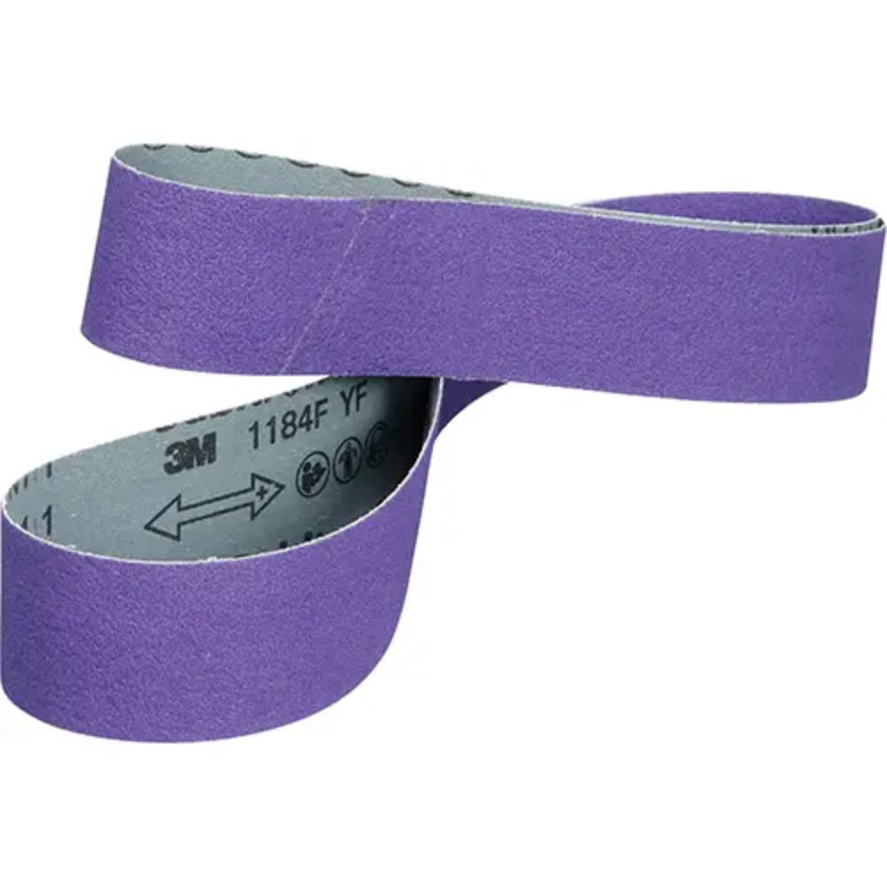 Cubitron™ 3 Ceramic Cloth Belt 1184F, 1/2" W x 18" L, 80+ Grit | Abrasive Sanding Belt
