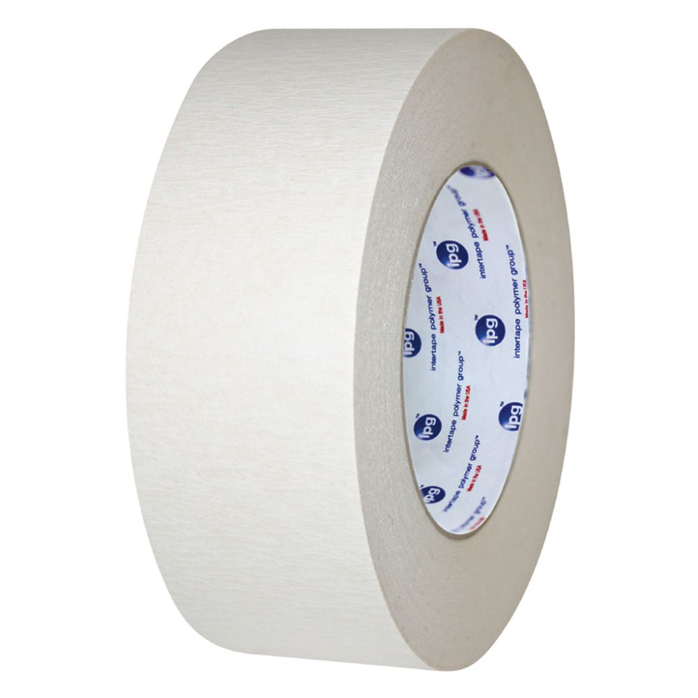 Intertape Polymer Group (IPG) 591 beige double-coated flatback paper tape roll with natural rubber adhesive
