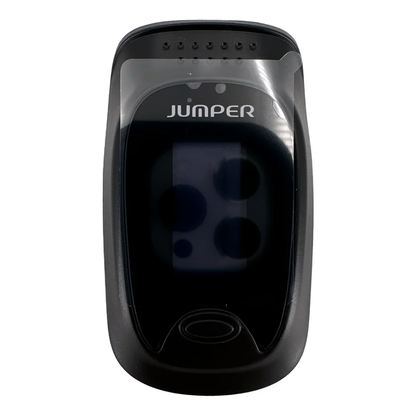 Jumper JPD-500D Pulse Oximeter Front View with OLED Display and Power Button